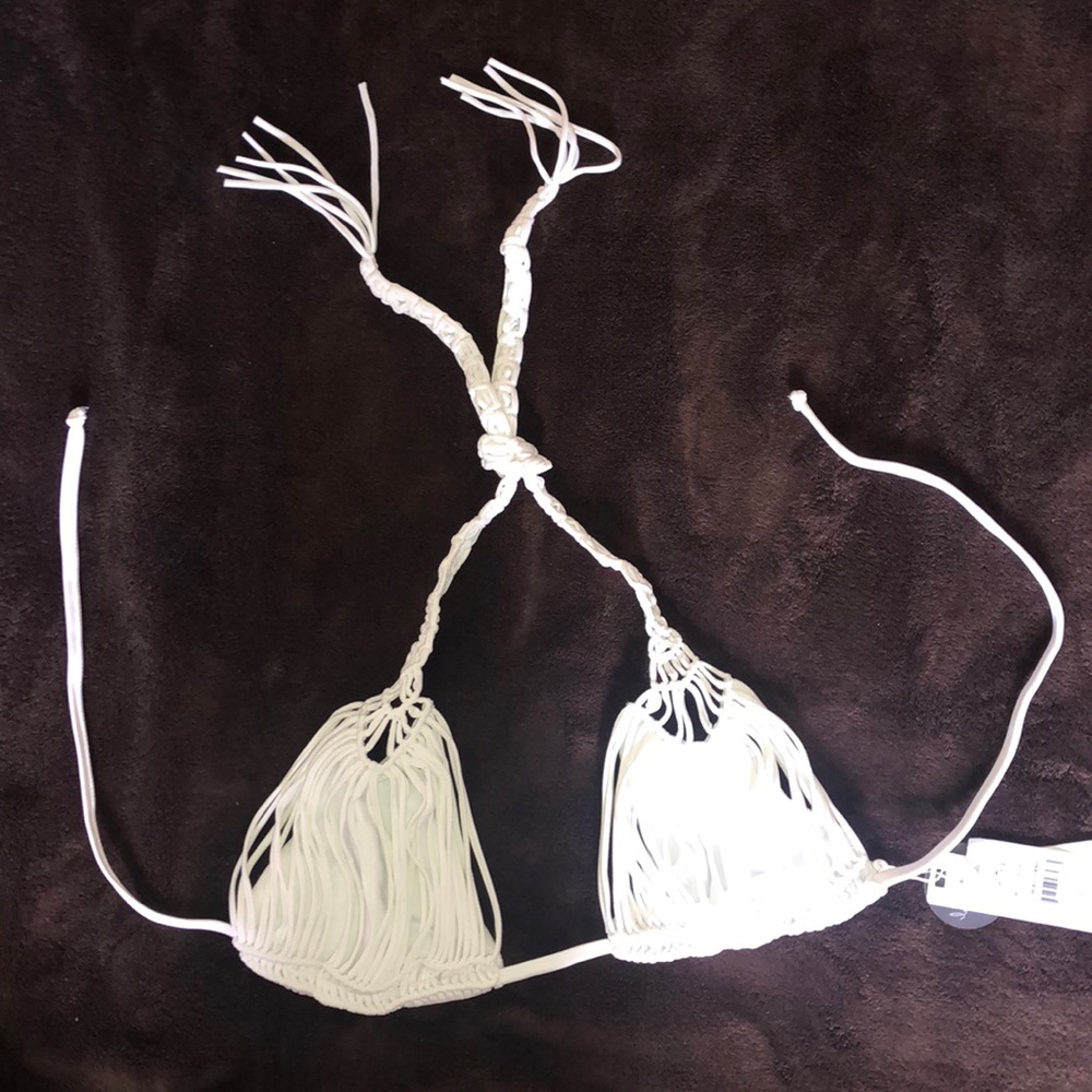 Pilyq bikini top white size medium